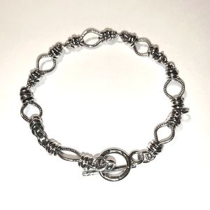 Textured Link Sterling Silver Bracelet